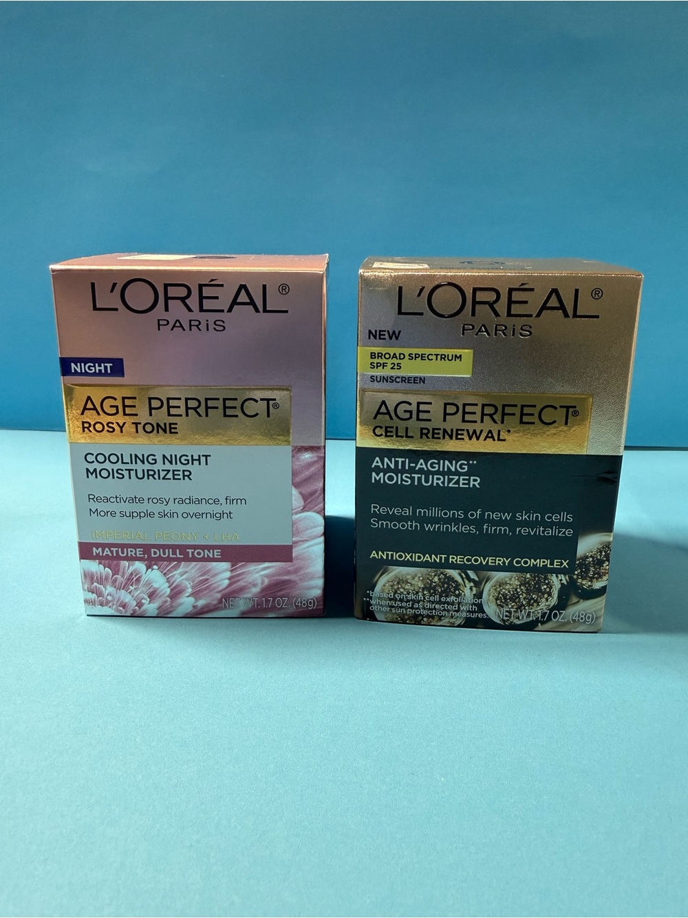 L'Oreal Age Perfect Rosy Tone & Cell Renewal Moisturizer Duo - Pink & Gold